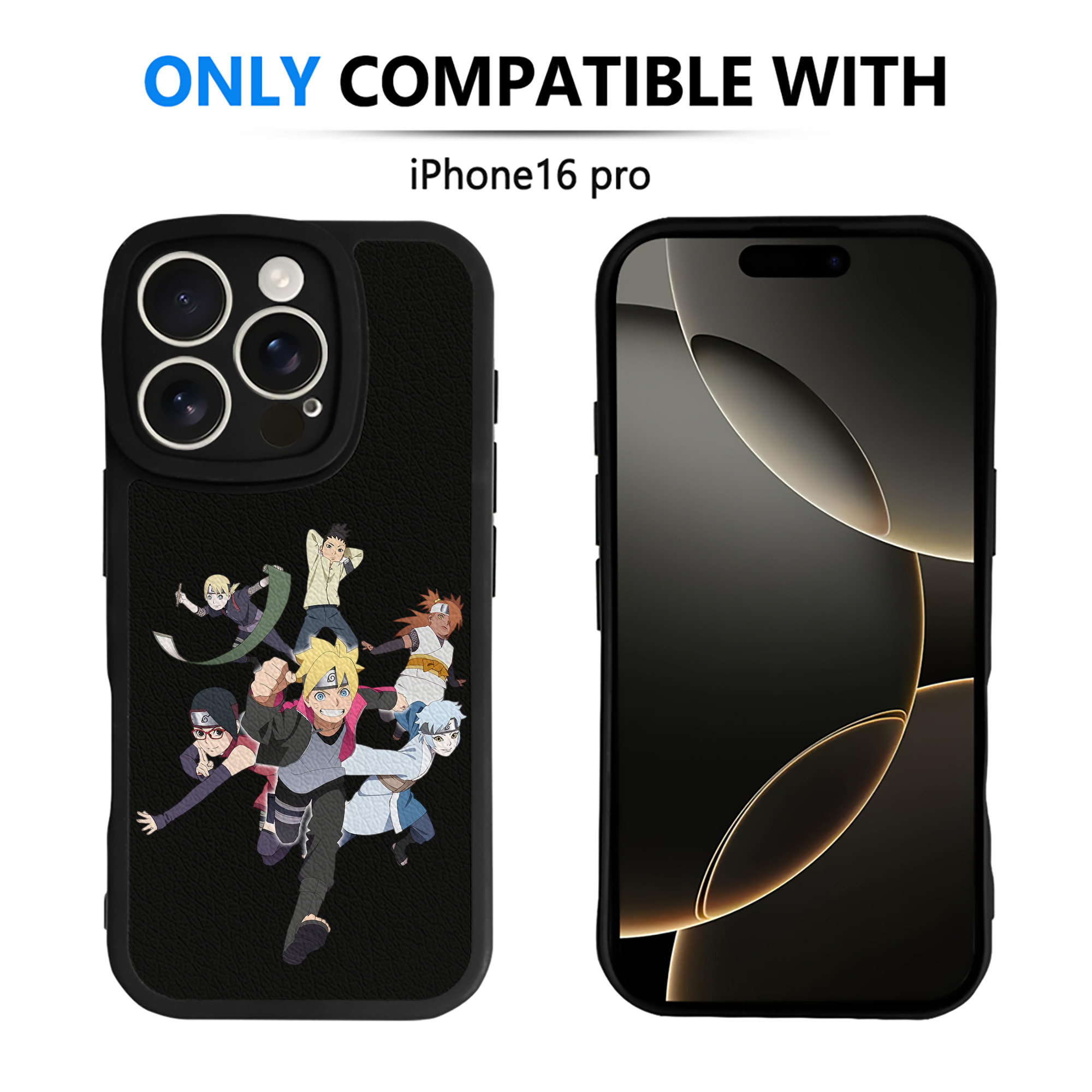 （画像用） NARUTO -ナルト- うずまき ボルト Uzumaki Boruto 【iPhone 16シリーズ対応】シリコンスマホケース（レザー調） 材質：シリコン
